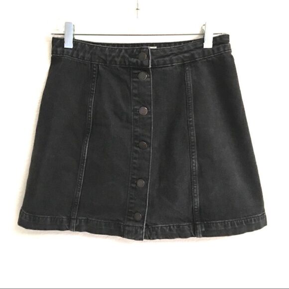 Topshop Moto black denim miniskirt 26* - Picture 2 of 8